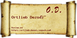 Ortlieb Dezső névjegykártya